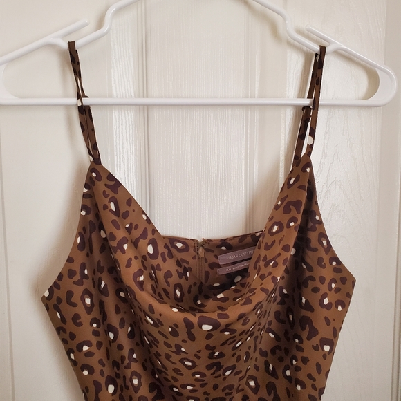 NWOT Urban Outfitters Mallory Leopard Print Satin Silky Cowl Neck Slip Dress - Picture 5 of 8